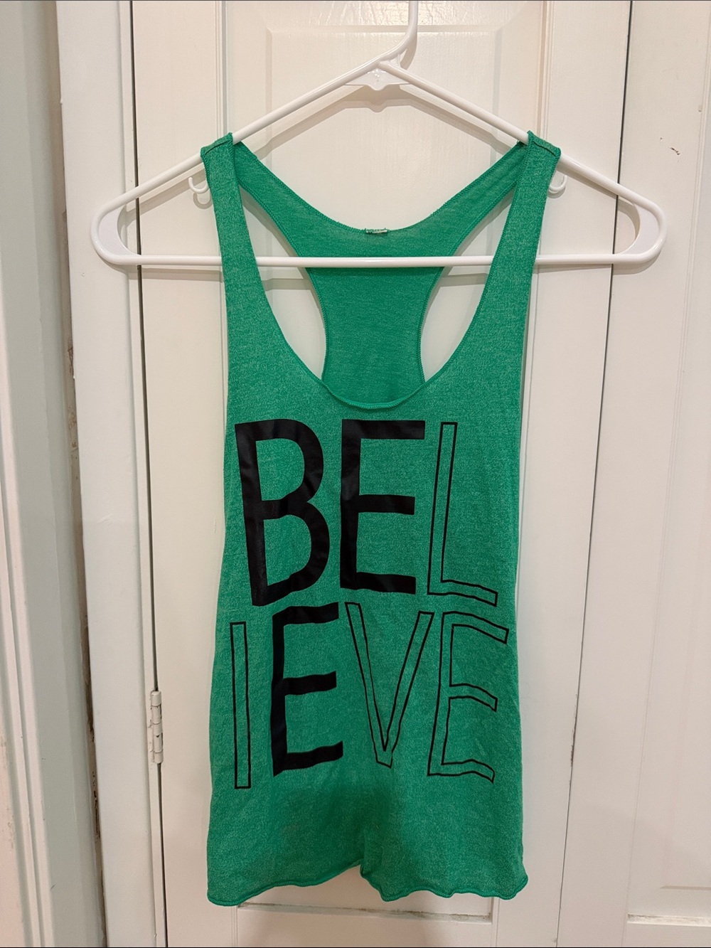 Lorna Jane Green BELIEVE Racerback Tank